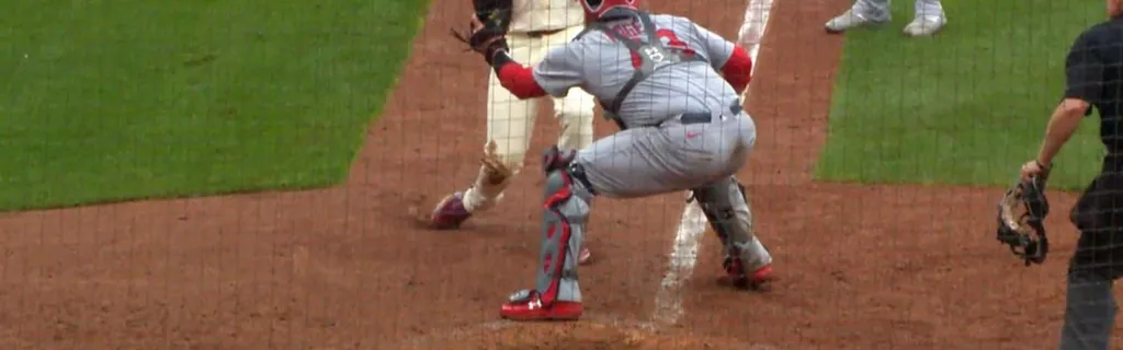 Masyn Winn throws out Bryson Stott at the plate